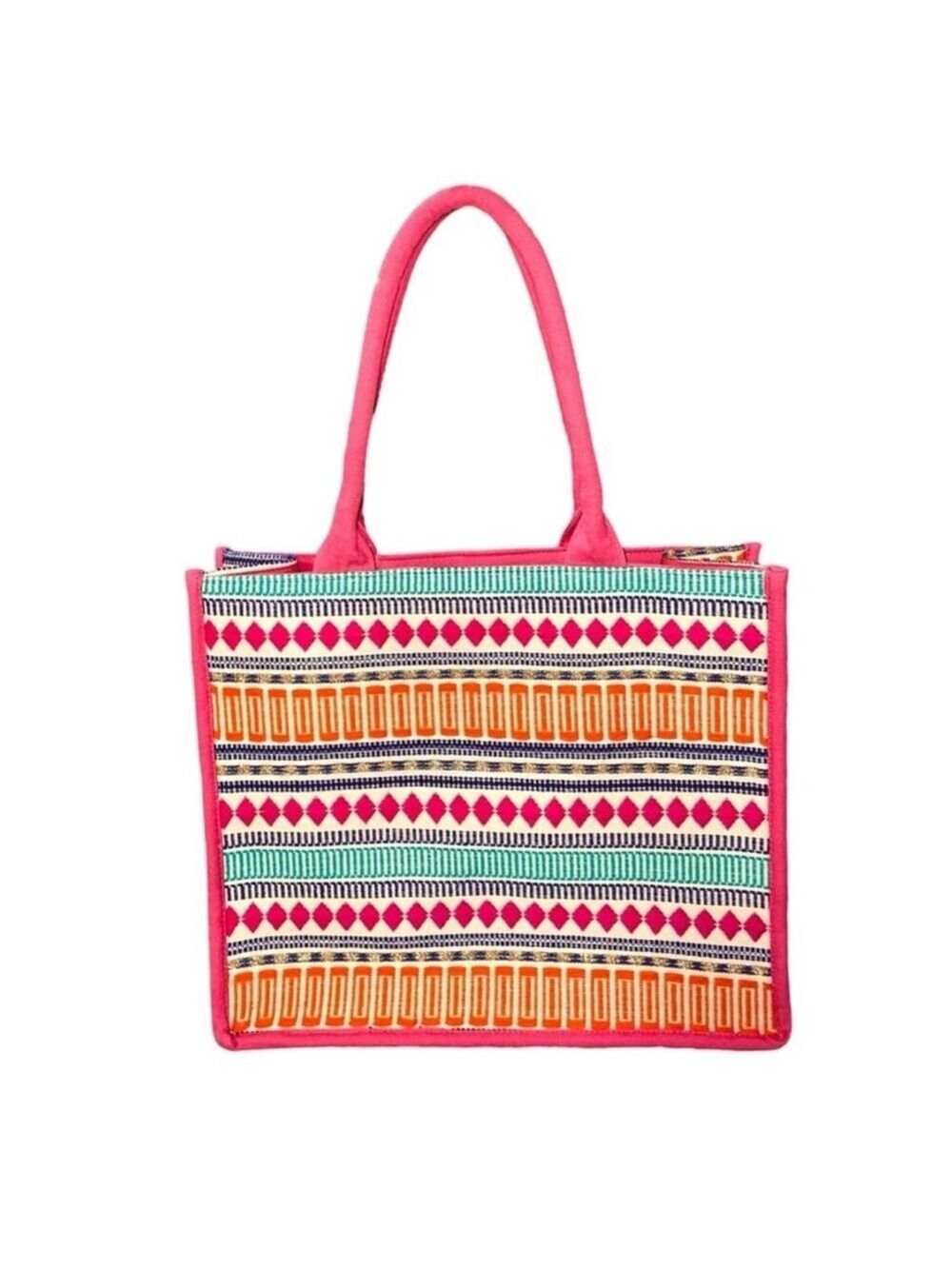 NEW America & Beyond Pink Sand Beaded Tote Depeche Summer Sounds Limited Edition - Picture 9 of 10